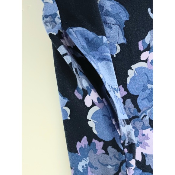 Isaac Mizrahi Live! Dress Women's Size S Blue Floral Pima V-Neck Swing Pre-owned - Picture 6 of 10